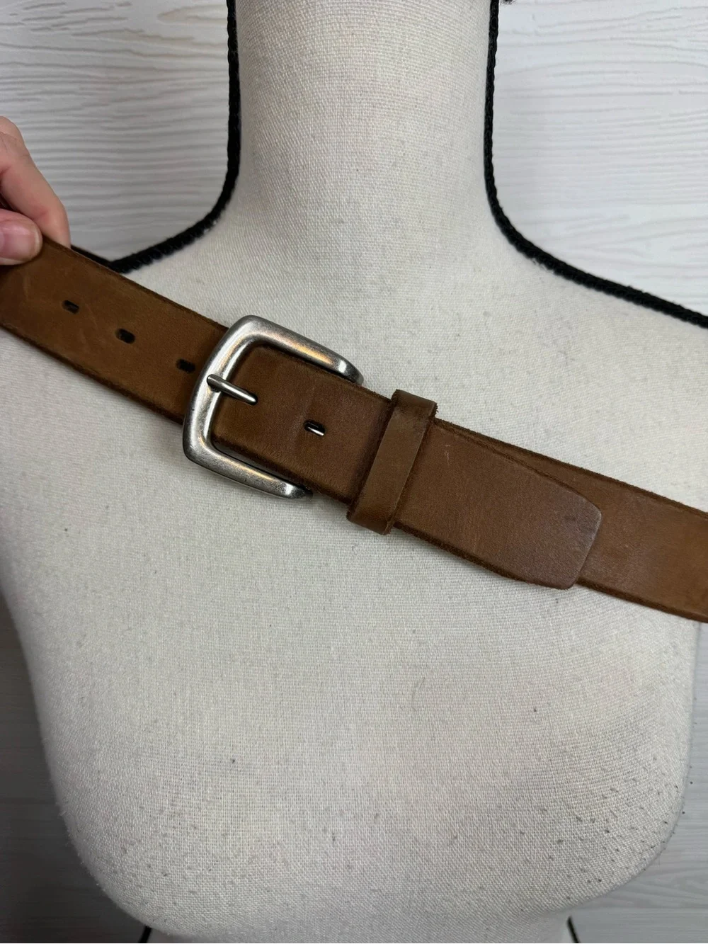 Men's Brown Leather Crossbody Belt Size 32